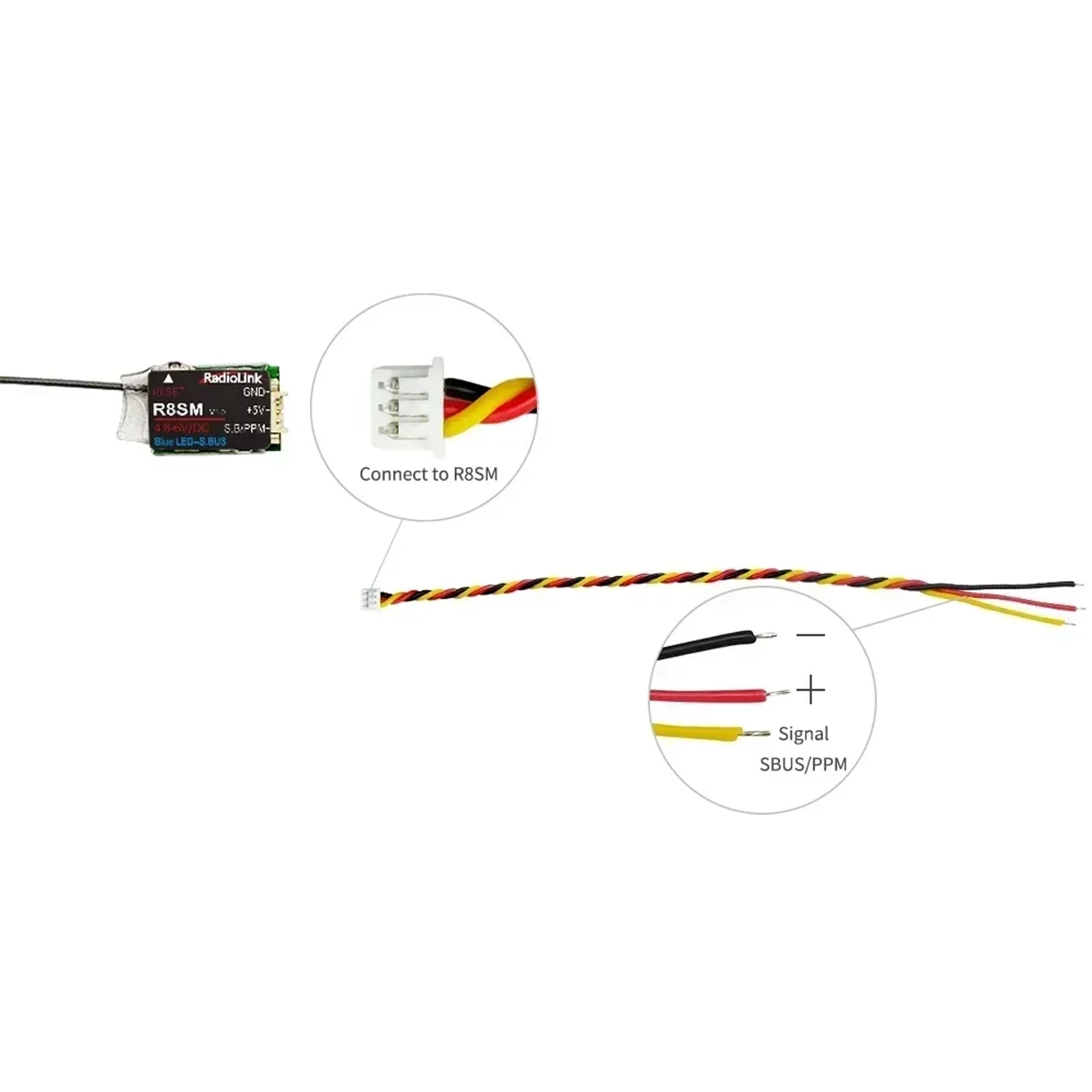 Receiver Sbus 8Ch - Radiolink R8SM 8チャンネル 2.4G ミニレシーバーは、リモート T8S/T8FB/RC4GS