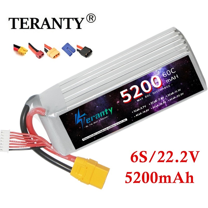 Rc Hobby Model - タンク、rcモデルパーツ、車、電車、バギー、ボート、60c、5200mah、ec5、xt60 t、xt90、6s、22.2v用のプラグ付きteranty-lioバッテリー