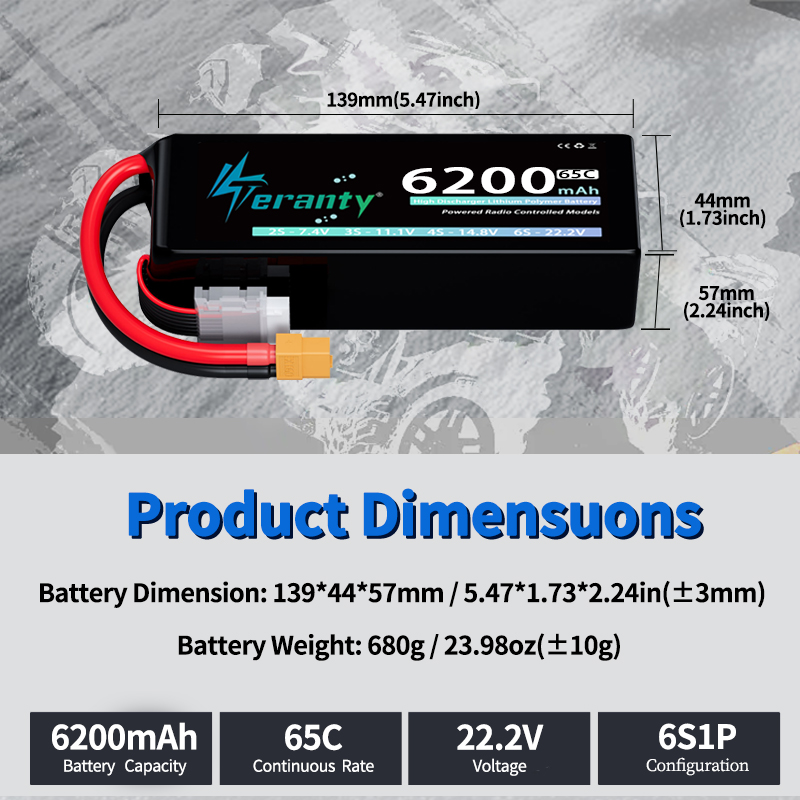 TERANTY 6S 6200mAh リポバッテリー 22. - Rc Hobby Drone のレビューと価格