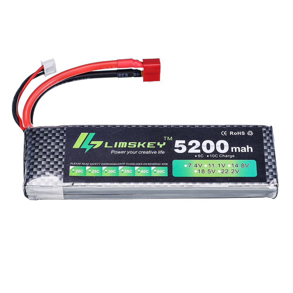 リムスキーパワーバッテリー 7.4V 5200mAh バッテ - Rc Hobby Drone のレビューと価格
