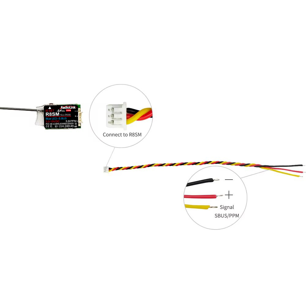 RadioLink R8SM 8CH 2.4GHz 超小型ミ - Receiver Sbus 8Ch のレビューと価格
