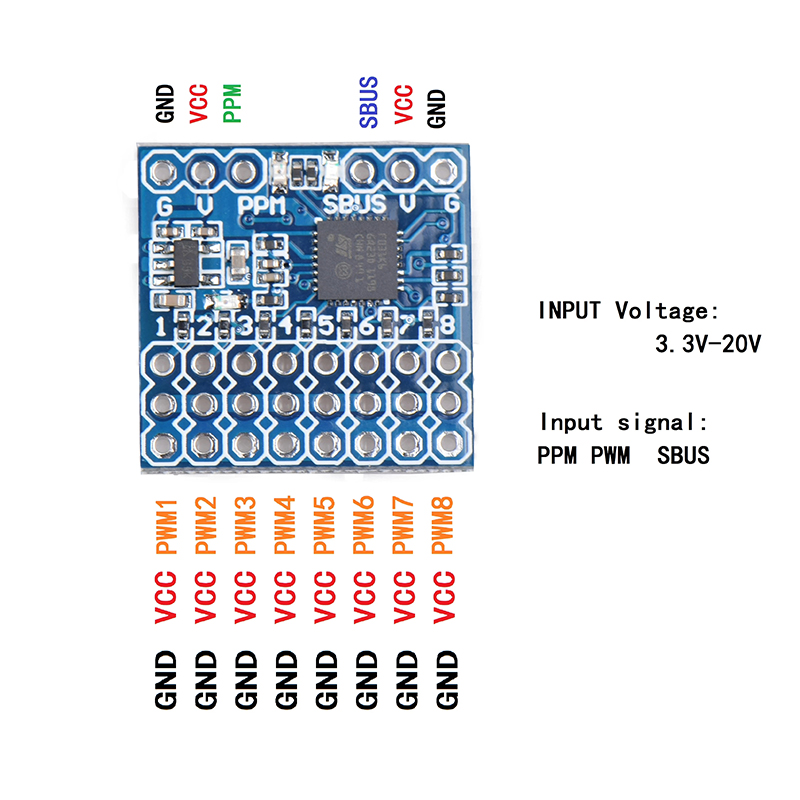 8CH PWM PPM SBUS 信号変換アダプタモジュール - Receiver Sbus 8Ch のレビューと価格
